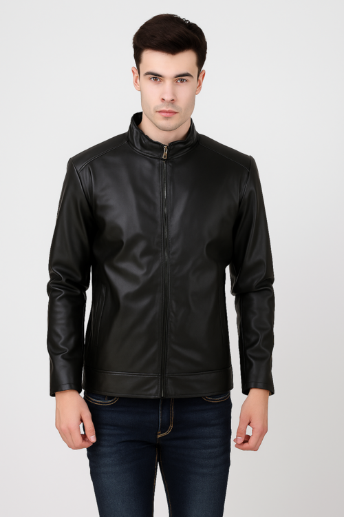 Leather Retail Men's Jacket-Black02 (Size M)