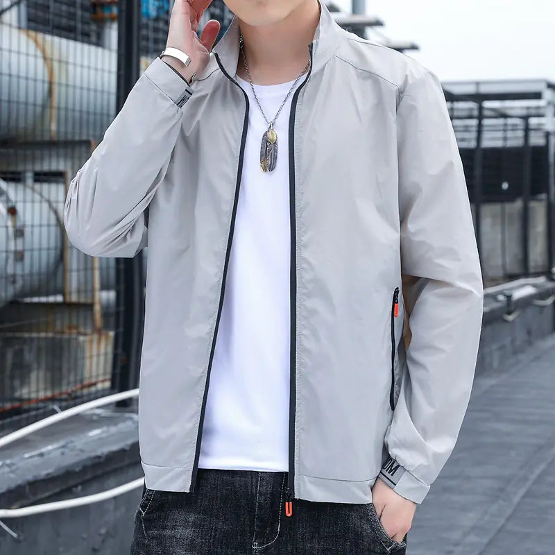 Men's Casual Jacket with UV Protection Lapel